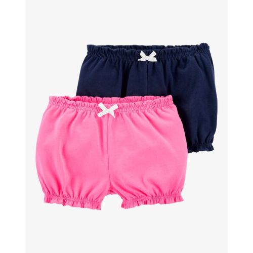 Baby Girl 2-Pack Bubble Shorts - Pink/Navy | Carter's