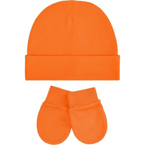 Zando Baby Hats and Mittens Newborn Hospital Hat Essentials Warm Knit Beanie Safety Anti-Scratch for Boys Girls 0-6M