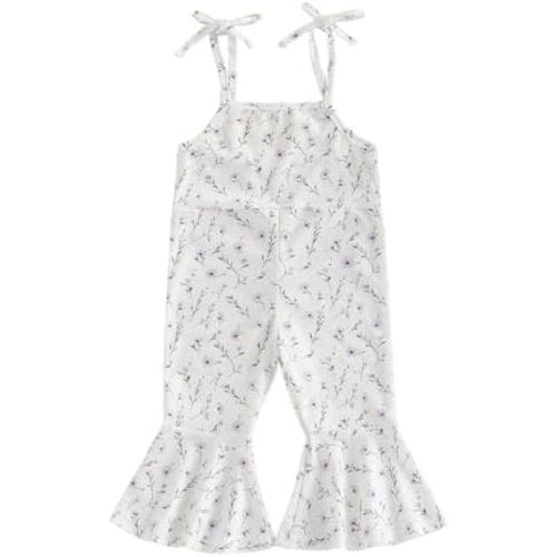 Lefyira Toddler Summer Jumpsuit Baby Girl Bell Bottom Romper Sleeveless Flare Pants Overalls Infant Romper Spring Clothes