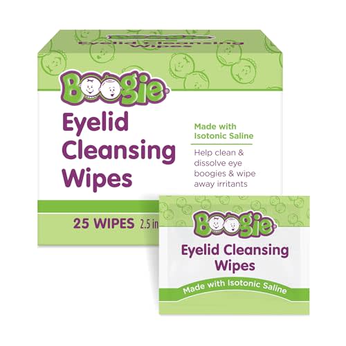 Boogie Eyelid Cleansing Wipes for Babies, Kids, and Adults - 25 Count | Individually Wrapped Wet Wipes for Travel - Made with Natural Saline - Baby Essentials