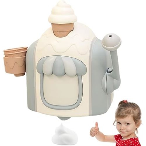 2026 Bath Toy Ice Cream Foam Maker, Ice Cream Bath Toy, Bath Bubble Machine, Education Cute Bubble Pretend Cake Play Set, Christmas & Birthday Gifts Suitable for Kids (Blue)