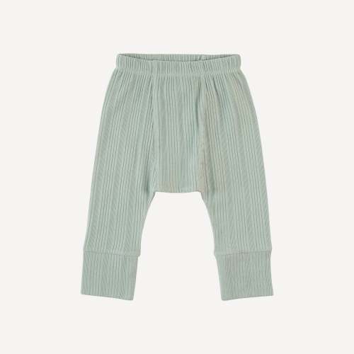 classic panda pant | heron blue | organic cotton multi rib – kate quinn
