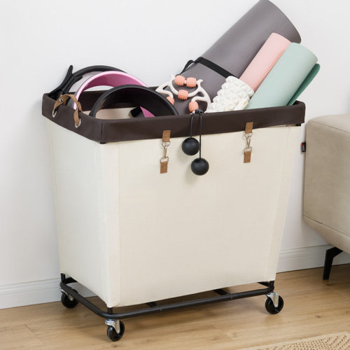 StorageWorks 320L Laundry Basket With Wheels, Large Rolling Laundry Hamper With Handles, Metal Frame Laundry Cart For Laundry Room, Bedroom, Hotel, Closet, Dorm | Wayfair
