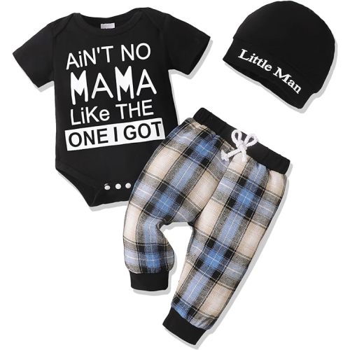 Renotemy Newborn Infant Baby Boy Clothes Outfits New to The Crew Outfits Long Pants Toddler Baby Boy Clothes Set