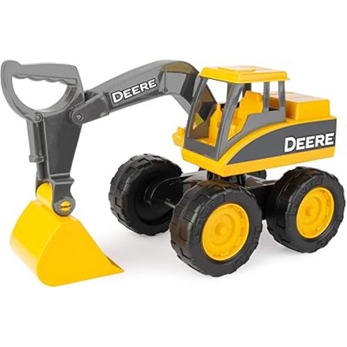 TOMY John Deere Sandbox Big Scoop Excavator Toy with Tilting Dump Bed - John Deere Construction Toys - Toddler Toys for Sandbox - Frustration Free Packaging - 15 Inch