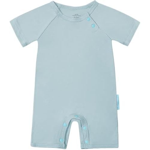 SuperSoft Short Sleeve Baby Romper, Unisex Bamboo Viscose One-piece Summer Pajamas, Boy Girl Footless Jumpsuit Snap Closure