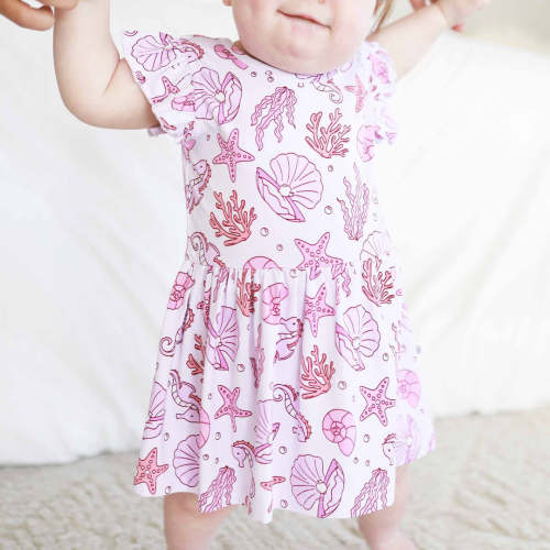 Sleeveless Twirl Bodysuit | Tiny Tides Pink