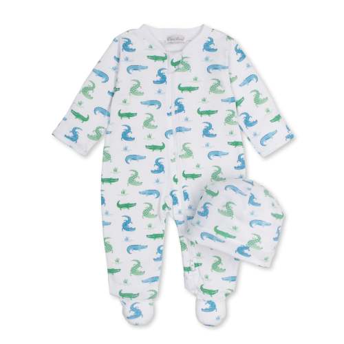Cruising Crocodiles Zip Footie & Hat Set