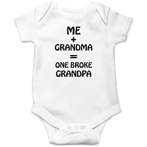 CBTwear Me + Grandma One Broke Grandpa - Baby Clothes - Funny Newborn Bodysuit Outfits for Boys and Girls