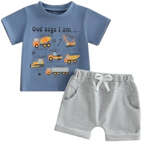 WZTYYDS Toddler Boys Summer Outfits Animal Print Short Sleeve T-Shirt and Elastic Shorts for 2 Piece Vacation Clothes Set