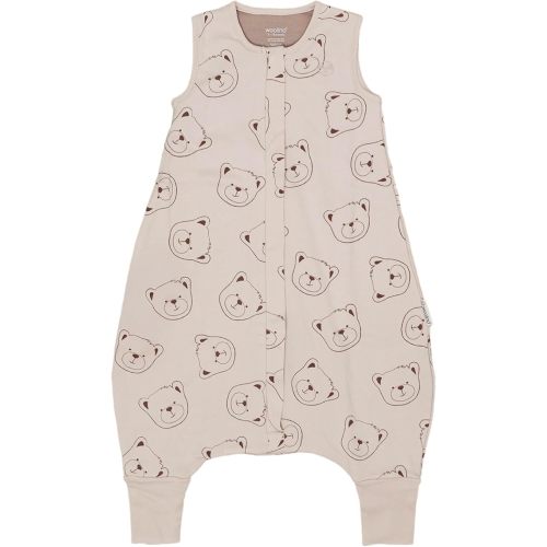 Woolino 4 Season Baby Sleep Bag with Feet Opening, Australian Merino Wool and Organic Cotton, Toddler Sleeping Bag, 18-36mo, Teddy Bear