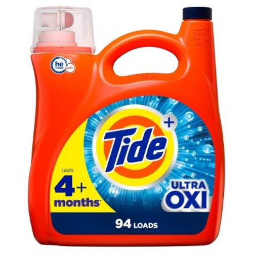 Tide Plus Ultra Oxi HE Compatible Liquid Laundry Detergent Soap, Size: 132 fl oz