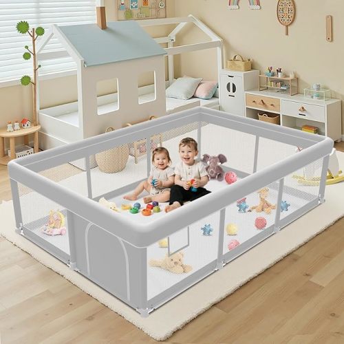 Baby Playpen 65×50Inch, Playpen for Babies and Toddlers, Play Pen Pin Indoor Outdoor Baby Play Fence