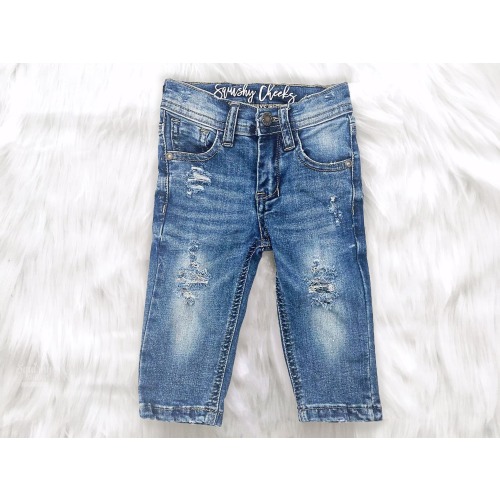 Baby Boy Distressed Jeans Toddler Jeans Unisex Jeans Distressed Denim Baby Pants Ripped Jeans Trendy Kids Pants, Sized Newborn-5T