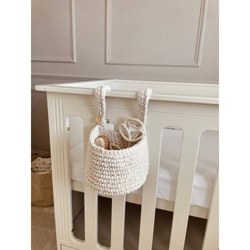 Вaskets for baby crib, Basket on bed, Toddler & Newborn baby cots basket, Nursery crochet basket, Handknitted basket