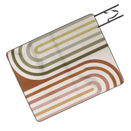 Colour Poems Bold Curvature Stripes I Picnic Blanket - Deny Designs