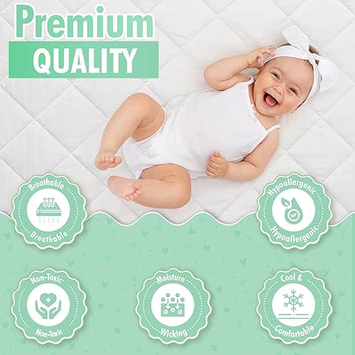 GOTS Certified Organic Cotton Waterproof Crib Mattress Protector