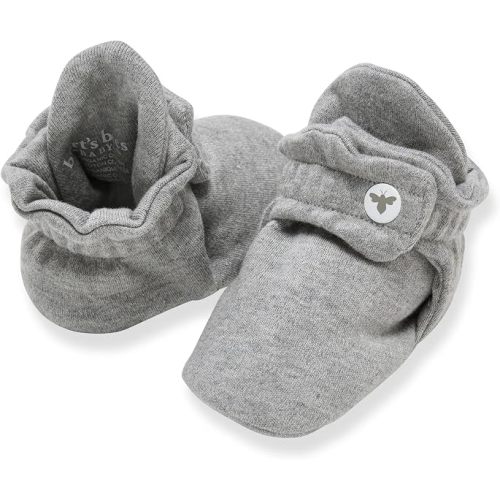 Burt’s Bees Baby Adjustable Baby Booties, 100% Organic Cotton, Easy On and Off Snap Boots, Snug Fit - Baby Essential