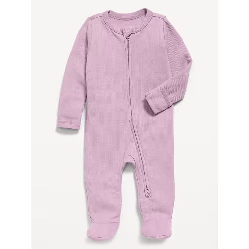 Pointelle-Knit 2-Way-Zip Sleep & Play Footed One-Piece for Baby