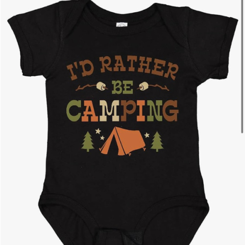 Amazon.com: inktastic Rather Be Camping T1 Baby Bodysuit