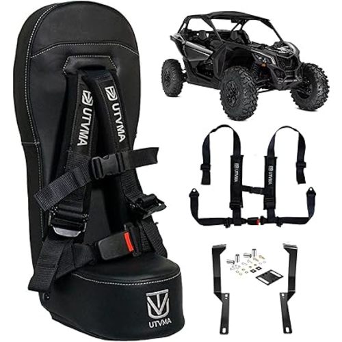 UTVMA Bump Seat Compatible With Can Am X3 - Easy Install | UTV Jump Seat | Bump Seat for Kids - Harness & All Mounting Hardware Included, Front or Rear Use | All Models of X3 | (2017-2025)