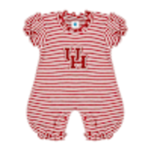 Houston Cougars Red Baby Stripe Puff Sleeve Romper - 4193331