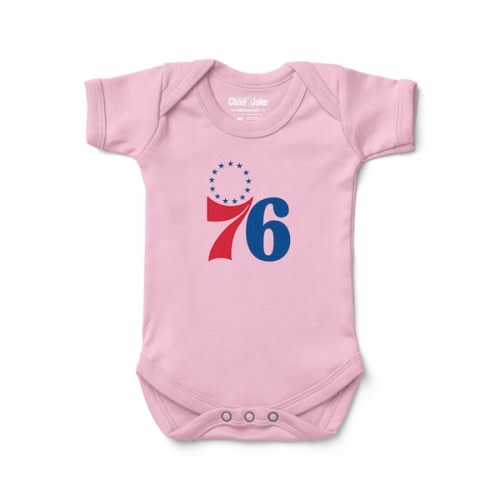 Newborn & Infant Philadelphia 76ers Chad & Jake Pink Primary Logo Bodysuit