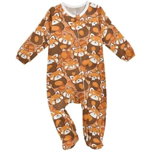 Baby One-Piece Footies Cute Shrimp Long Sleeve Footed Sleeper Pjs for Newborn 0-24 Months