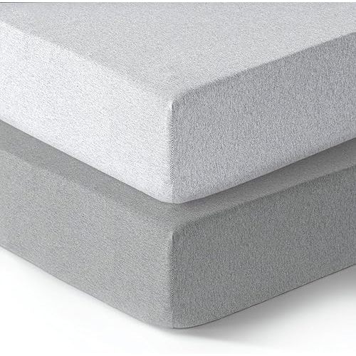 MiniCrib Fitted Sheets, 100% Cotton Grey and Silver Grey 38x24