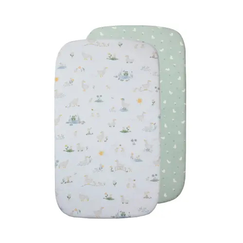 2 Pack Organic Bedside Sleeper Fitted Sheet - Goosey Goosey