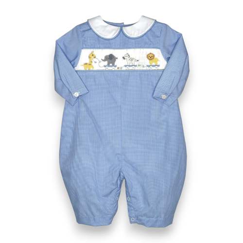 Petit Ami Gingham Longall W/Hand Picture Smocking Pull Toy 2526/3526