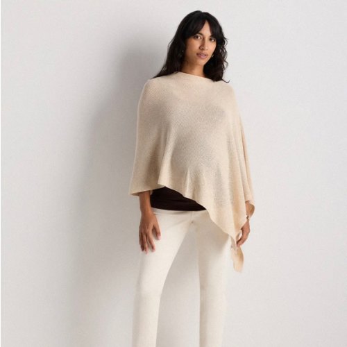 Lightweight Cotton Cashmere Nursing Shawl in Heather Oatmeal