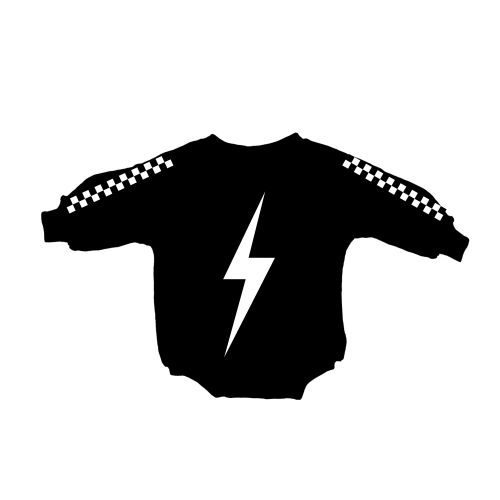 Lightning Bolt | Black Bubble Romper