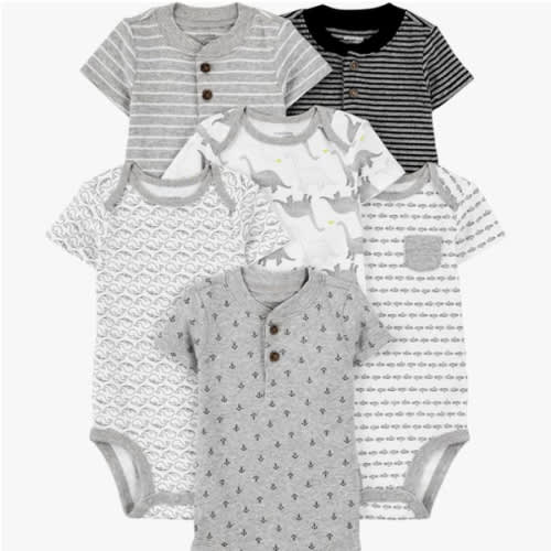 6-9 months, Simple Joys by Carter's Baby-Boys 6-Pack Short-Sleeve Bodysuit