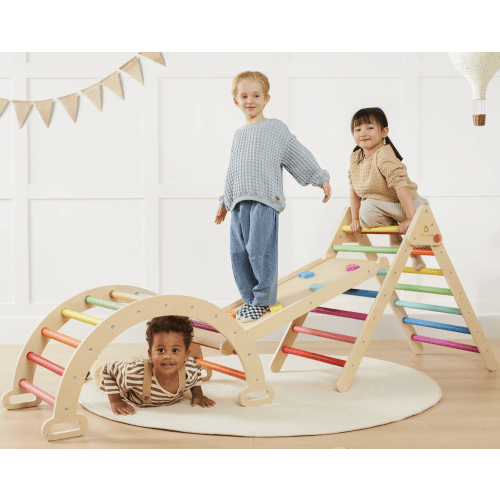Tiny Land® Pikler Triangle 7-in-1 Montessori Climbing Set