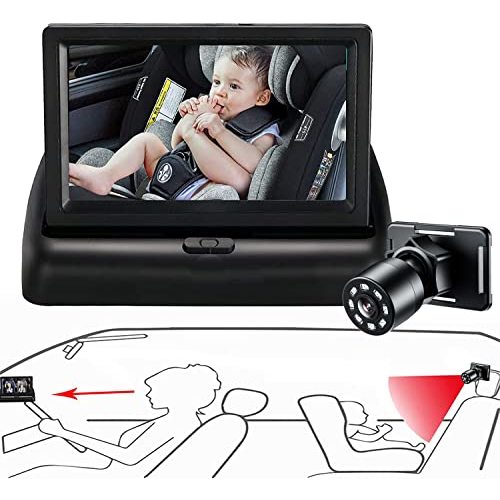 Itomoro Baby Car Mirror, View Infant in Rear Facing Seat with Wide Crystal Clear View,Camera Aimed at Baby-Easily to Observe The Baby's Every Move