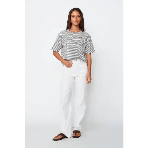 Stripe Feeding-Friendly Tee - Cobalt/Cream – Apero Label