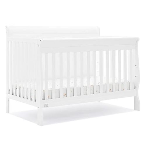 Simmons Kids Carter 6-in-1 Convertible Crib - Greenguard Gold Certified, Bianca White
