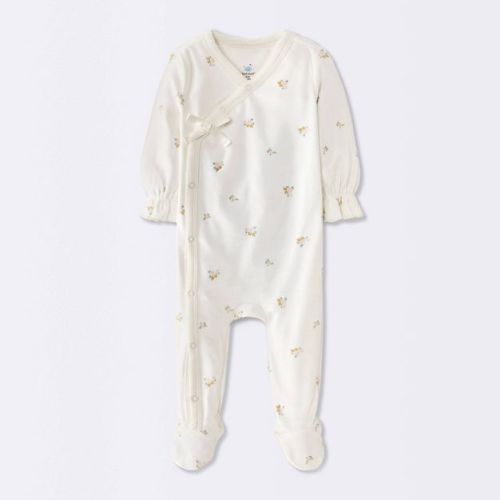 Baby Girls' Floral Velour Sleep N' Play - Cloud Island™ Cream Newborn