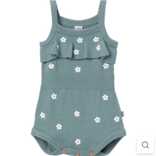Baby Girls Teal Floral Jersey Sunsuit Romper – Gerber Childrenswear