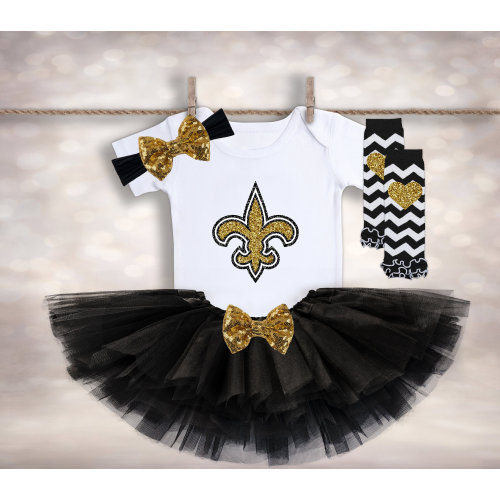 Baby Girl Football Outfit - New Orleans Saints Baby - Tutus and Touchdowns - Sundays are for Football - Coming Home Outfit - Football Tutu
