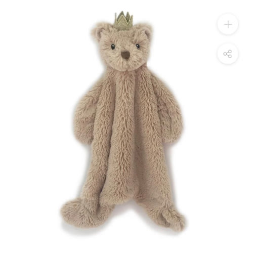Prince Bear Baby Security Blanket