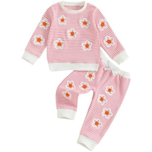 Nyapruwe Baby Girl Outfits Toddler Fall Winter Clothes Cute Long Sleeve Sweatshirt Tops Pants Set Infant 2Pcs Clothing