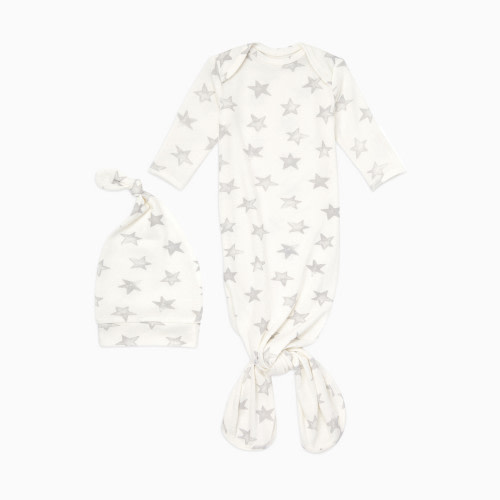 Aden + Anais Snuggle Knit Knotted Gown and Hat Set - Star