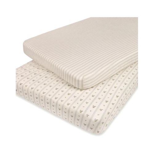 Ely's & Co. Baby - Mini Crib Sheet 100% Combed Jersey Cotton Blue for Baby Boy 2 Pack