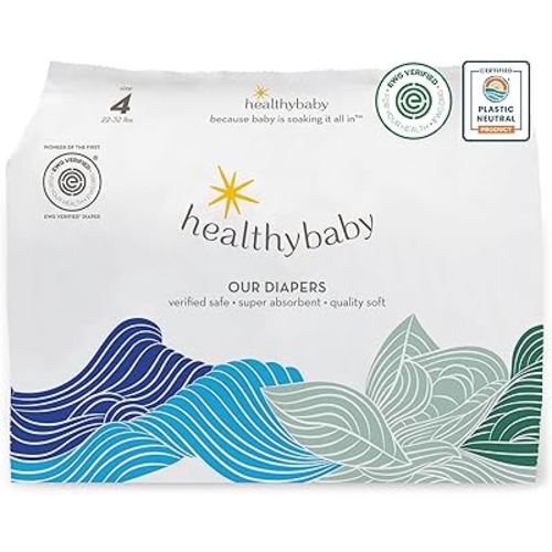 Our Diapers | EWG Verified Safe & Plant-Based Diapers | Leak Protection | Soft Organic Cotton Shell | Chlorine-Free Diaper for Sensitive Skin | Size 4 (22-32 lbs) 36 Count
