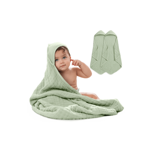 Hooded Baby Towels - 6 Layers, Pack of 2