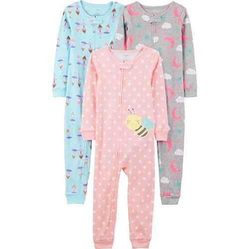 Simple Joys by Carter's baby-boys 3-pack Snug Fit Footless Cotton Pajamas