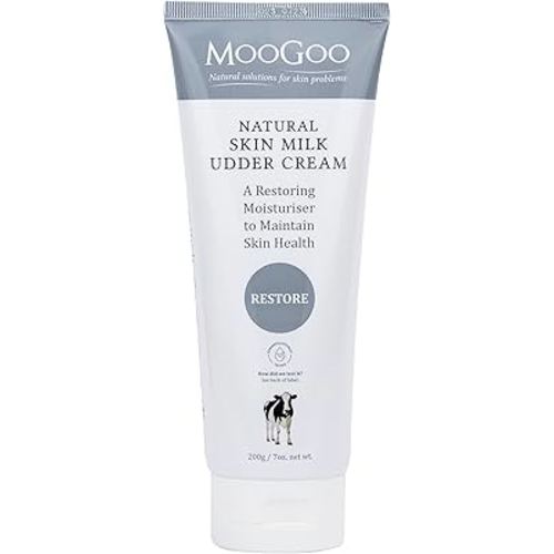 MooGoo Natural Skin Milk Udder Cream 200g - Non-Comedogenic, Lightweight & Calming Lotion for Face, Hands & Body. For Women & Men with Sensitive, Itchy or Damaged Skin.