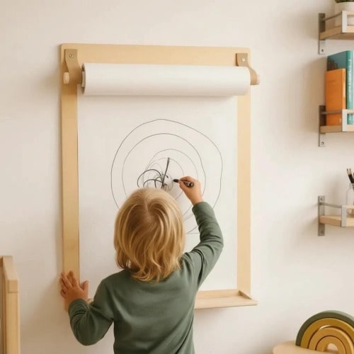 Wooden wall-mounted Art Board for Children